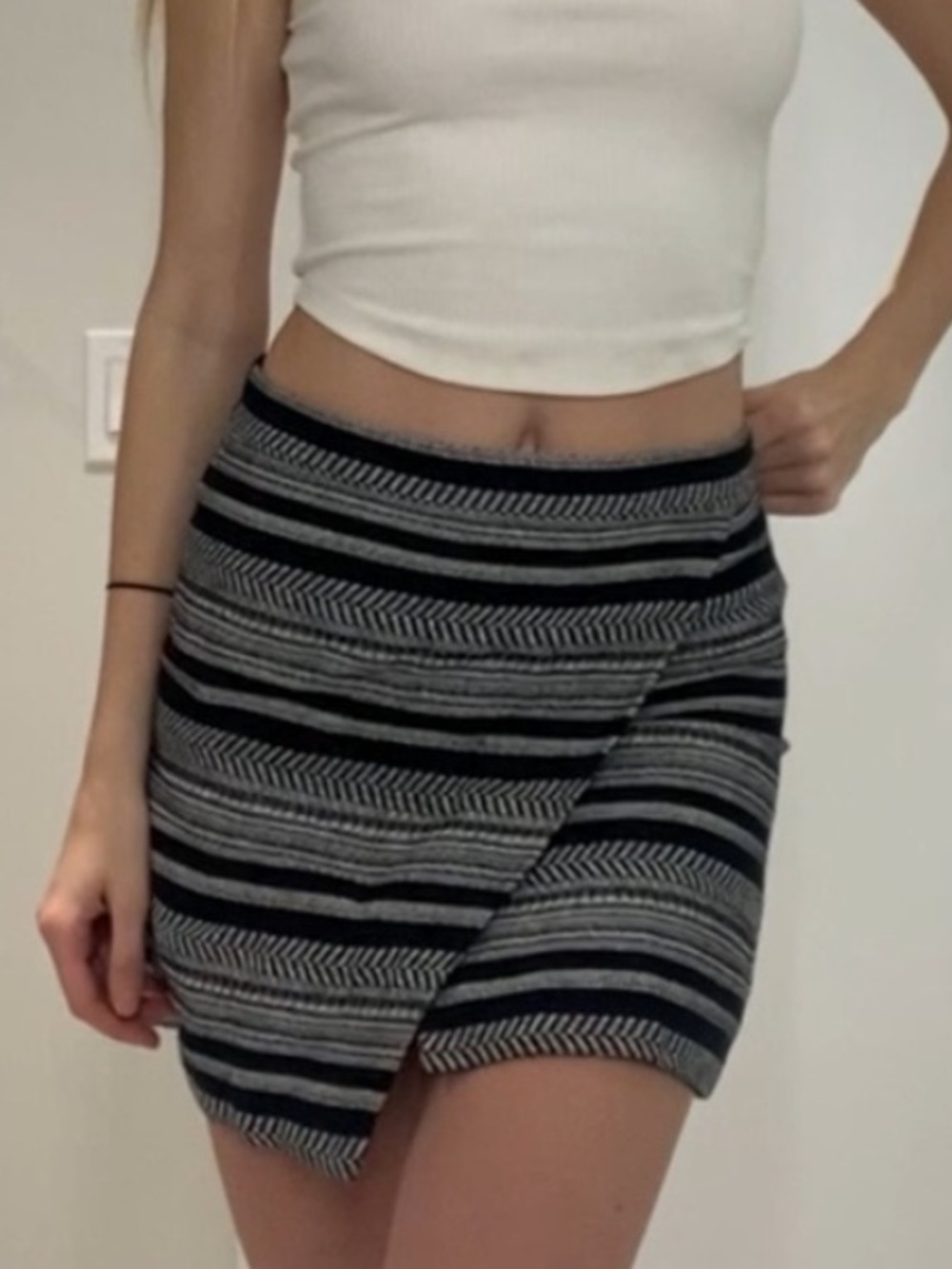 J Crew Stripped Mini Skirt